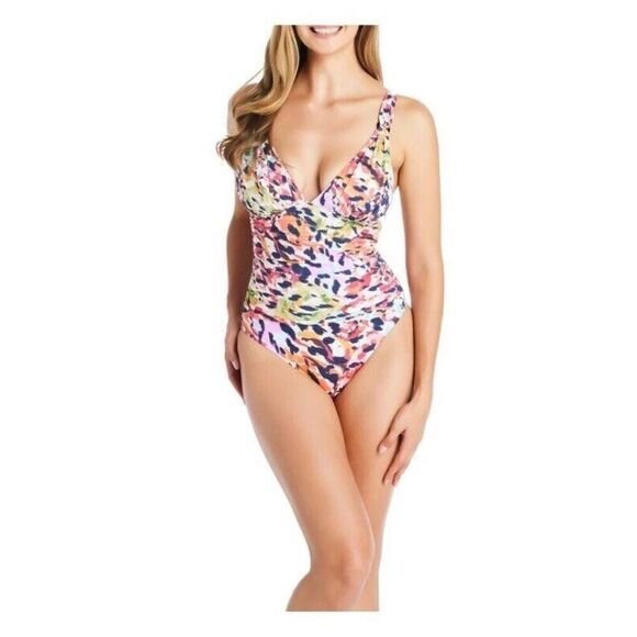 Bleu Rod Beattie RBPA24225-RS Women's Sz 6 Party Animal Ring 1-Pc Swim Suit - Picture 1 of 11